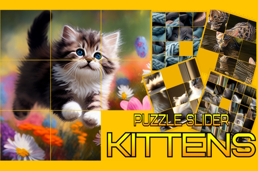 Puzzle Sliding   Kittens play online no ADS