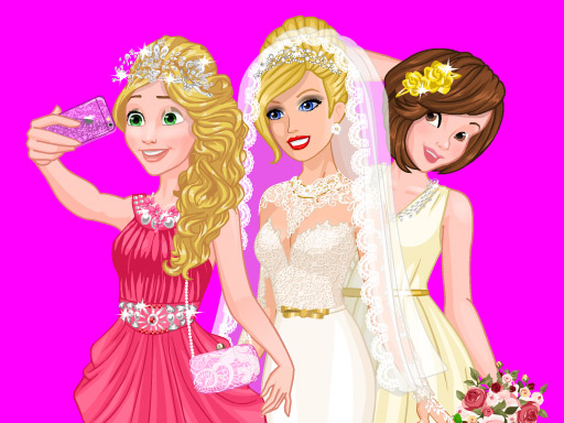 Play Barbie's Wedding Selfie With Princesses