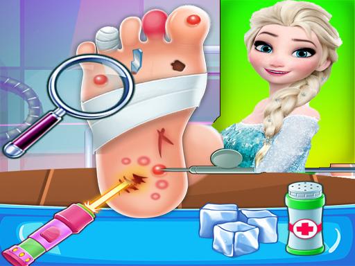 Elsa Foot Doctor Clinic : Frozen  Surgery Hospital Online Girls Games on NaptechGames.com