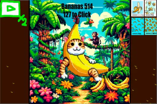 Relaxing BananaCAT Clicker play online no ADS