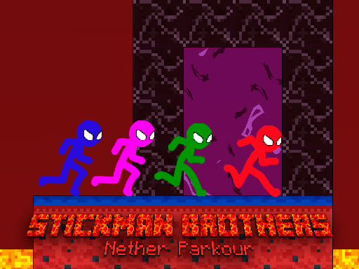 Stickman Brothers Nether Parkour Online Stickman Games on NaptechGames.com