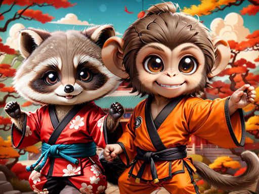 Play Kung Fu Little Animals Online for Free | crazy games