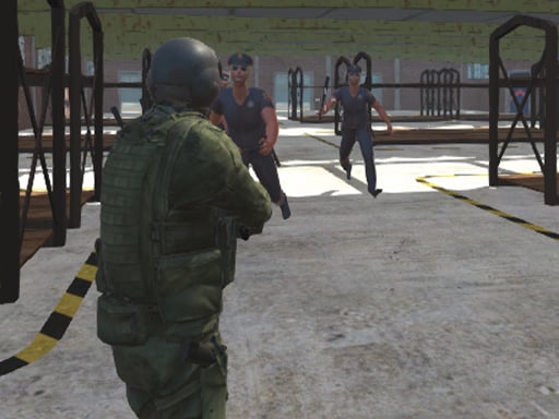 Infiltration of the Police Base Online Shooting Games on NaptechGames.com