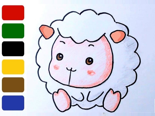 Baby sheep ColoringBook Online Hypercasual Games on taptohit.com