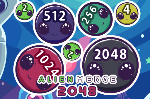 Alien Merge 2048 play online no ADS