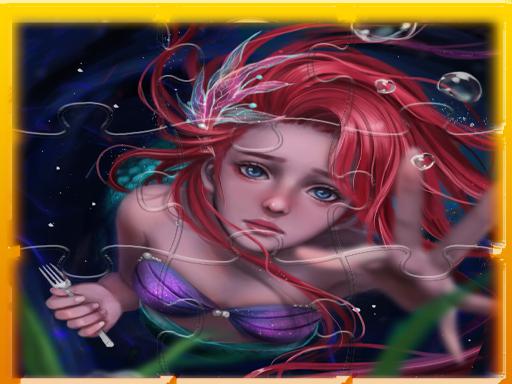 Mermaslug Ariel Princess Match 3 Puzzle