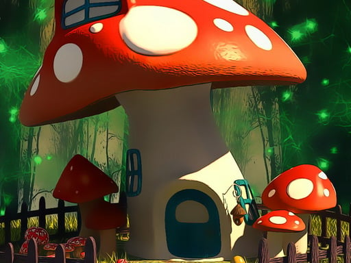 Play Funny Mushroom Houses Jigsaw