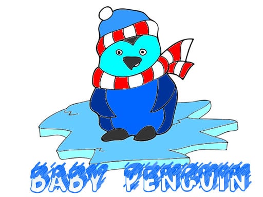 Раскраска Пингвиненок