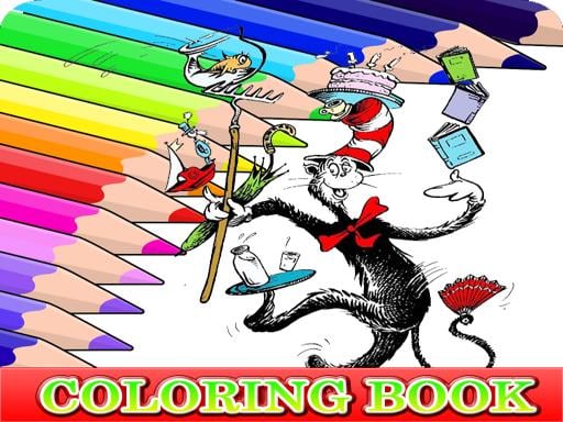 Coloring Book for Cat In The Hat Online Puzzle Games on NaptechGames.com
