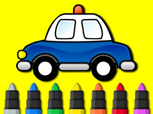 Easy to Paint Police Car Online Hypercasual Games on taptohit.com