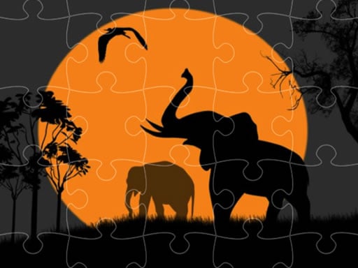 Play Elephant Silhouette Jigsaw
