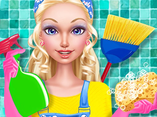 Play Fashion Doll House Cleaning