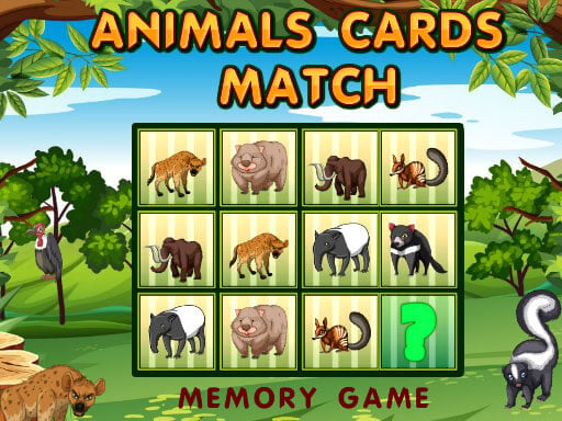 Animals Cards Match Game