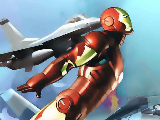 Iron Man Plane War Online Boys Games on NaptechGames.com