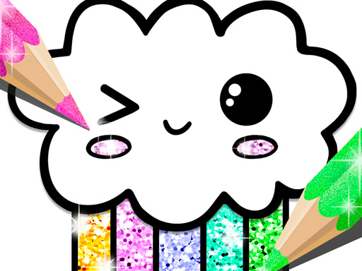 image Kawaii Coloring Book Glitter