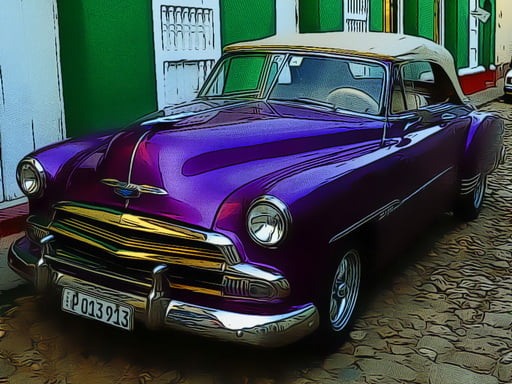 Play Cuban Vintage Cars Jigsaw Online
