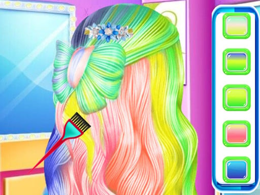 Play Fashion Rainbow Hairstyle Design Online