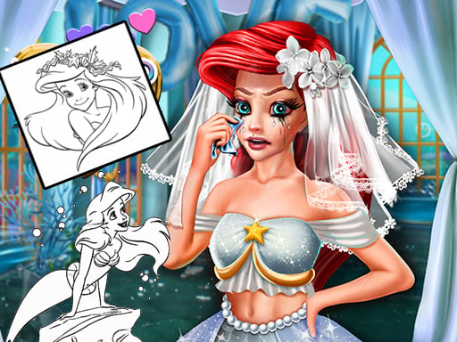 Coloring Book for Ariel Mermaid - Puzzles