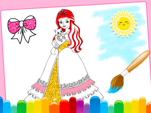 Princess Coloring Glitter - Girls