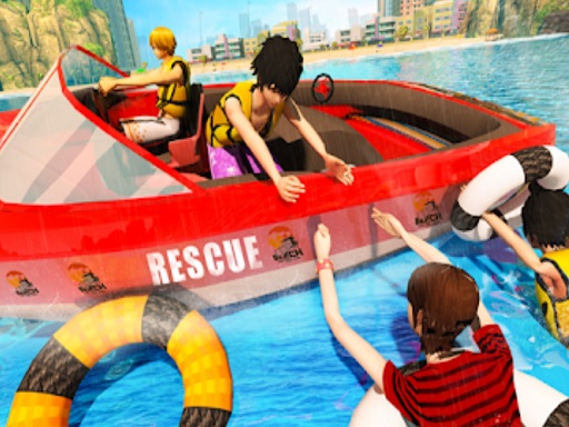 Beach Rescue Emergency Boat Online Action Games on NaptechGames.com