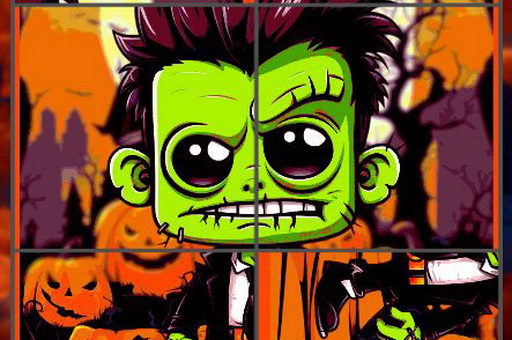 Franky &amp; Vampire Halloween Puzzle play online no ADS