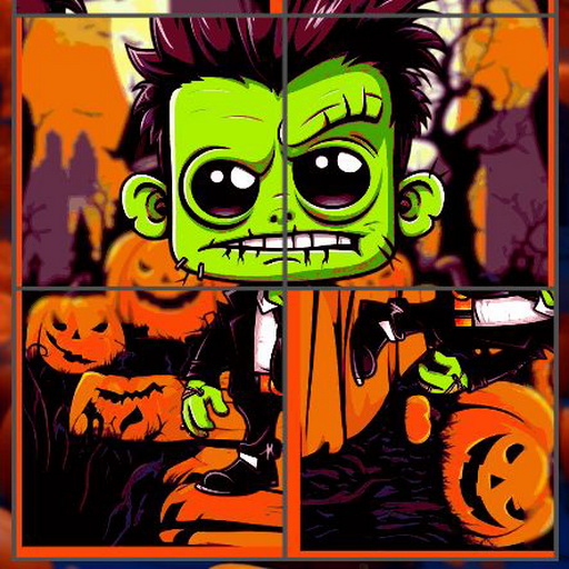 Franky and Vampire Halloween Puzzle
