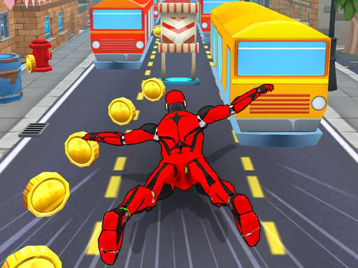 Бесконечный бег робот супергероя метро