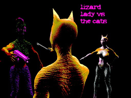 Play Lizard Lady vs the Cats Online