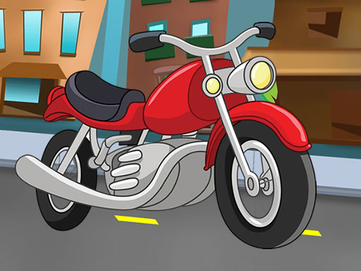 Cartoon Motorbike Jigsaw Online Puzzle Games on NaptechGames.com