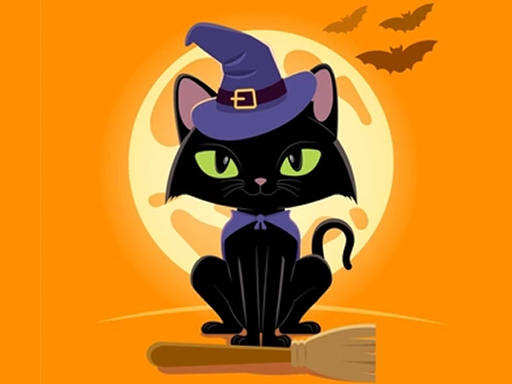 Play Grumpy Halloween Cats Jigsaw Online