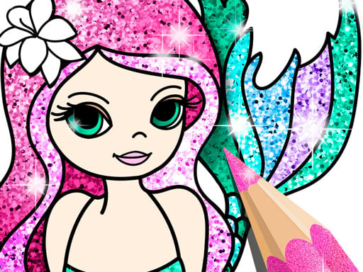 Play Mermaid Coloring Book Glitter