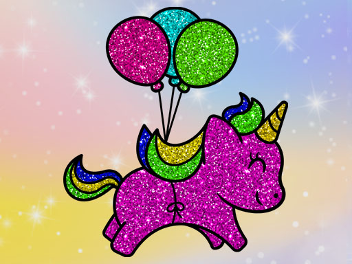 Coloring Book: Glittered Unicorns Online Girls Games on NaptechGames.com