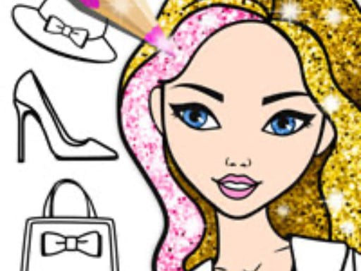 Fashion Coloring Glitter Online Girls Games on NaptechGames.com