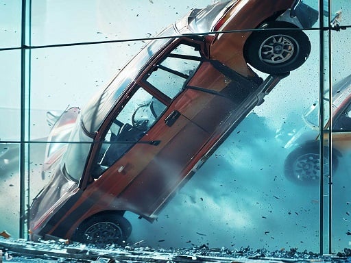 Stunt Car Crash Glass Online Racing Games on NaptechGames.com