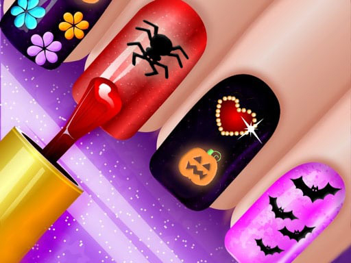 Glow Nails Halloween Online Girls Games on NaptechGames.com
