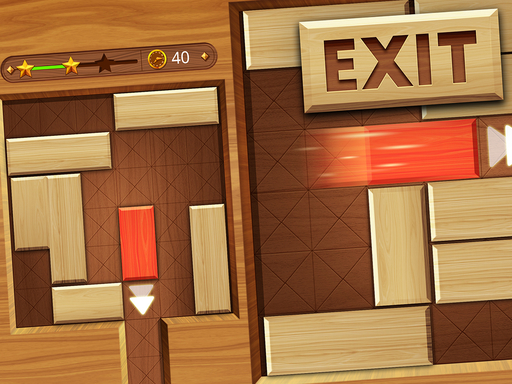 EXIT : unblock red wood block - Hypercasual