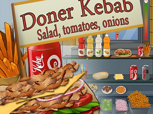 Doner Kebab : Salad Tomatoes Onions - Cooking
