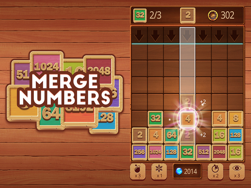 Merge Numbers : Wooden edition - Hypercasual